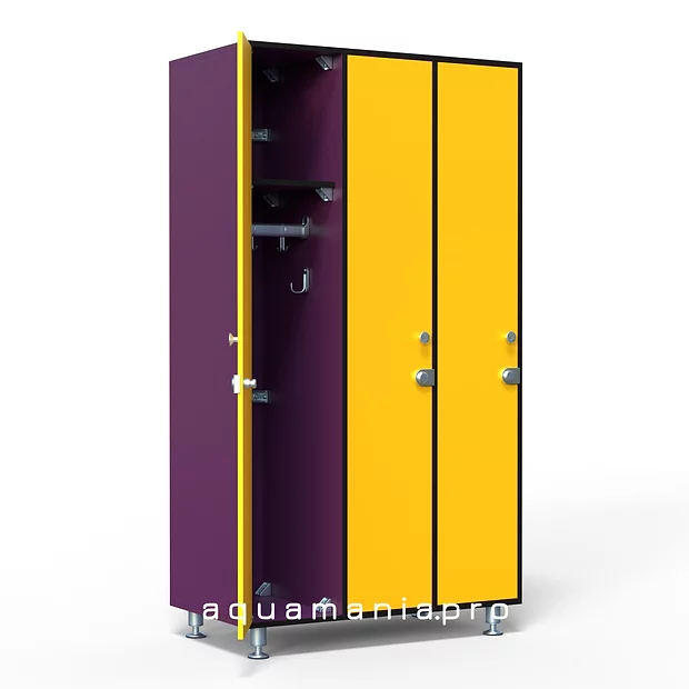 Шкаф 3:1 ЛДСП 1050x500x1850 мм Фуксия розовая/Жёлтый бриллиант