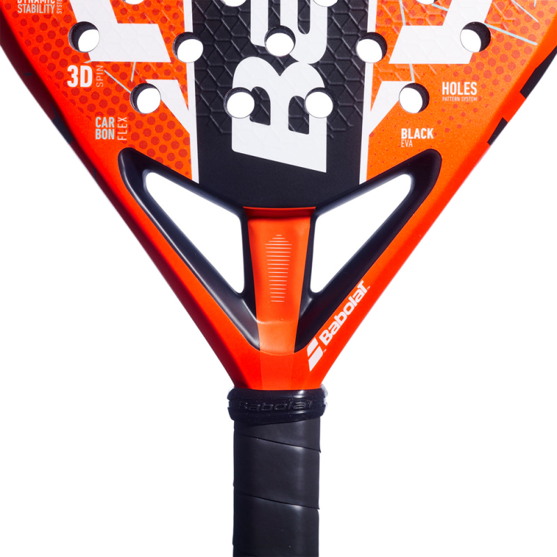 Ракетка для падела BABOLAT Veron Juan Lebron 3.0, 150182, для продв.игр., стекловолокно, оранжево-чер