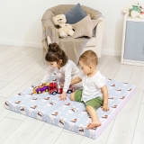 Мат (мягкий щит) принт Romana 1000*1000*100, в 2 сложения (Пингвины)