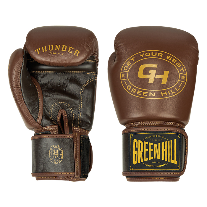 боксерские перчатки THUNDER коричневый/тёмно-коричневый Green Hill THBGSP-12 12oz