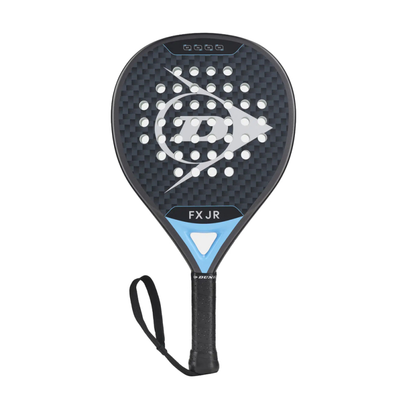 Ракетка для падела Dunlop FX Jr, 10370738, для юниоров, гибрид, графит, черно-голубой
