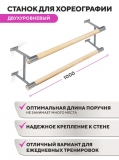 Настенный двухуровневый балетный станок Classic HOME (Серебристый "Бриллиант" (RAL 9007 Г)) STECTER 514