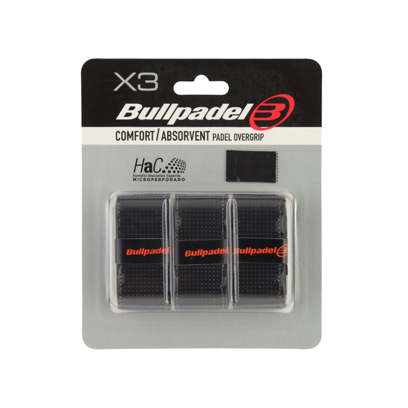 Овергрип BULLPADEL GB1201 X3, GB1201-005, 0.5 мм, 3 шт, черный