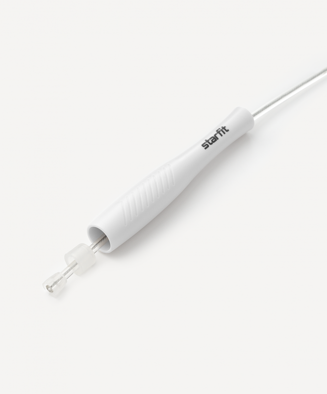 Скакалка RP-501 ПВХ, с пластиковыми ручками, 3 м, белый, Starfit ЦБ-00004399