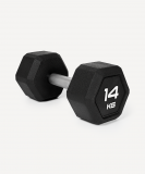 Гантель гексагональная DB-301PRO 14 кг, обрезиненная, черный, Starfit ЦБ-00003804