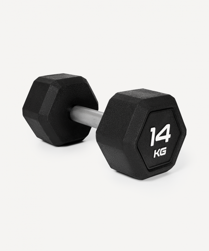 Гантель гексагональная DB-301PRO 14 кг, обрезиненная, черный, Starfit ЦБ-00003804