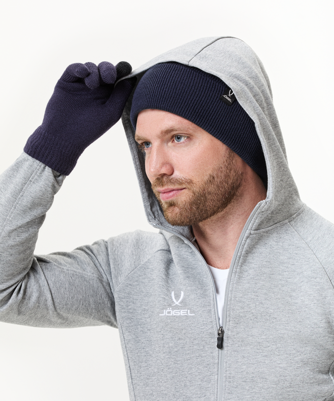 Шапка JÖGEL ESSENTIAL High Beanie, темно-синий, размер One size ЦБ-00003942