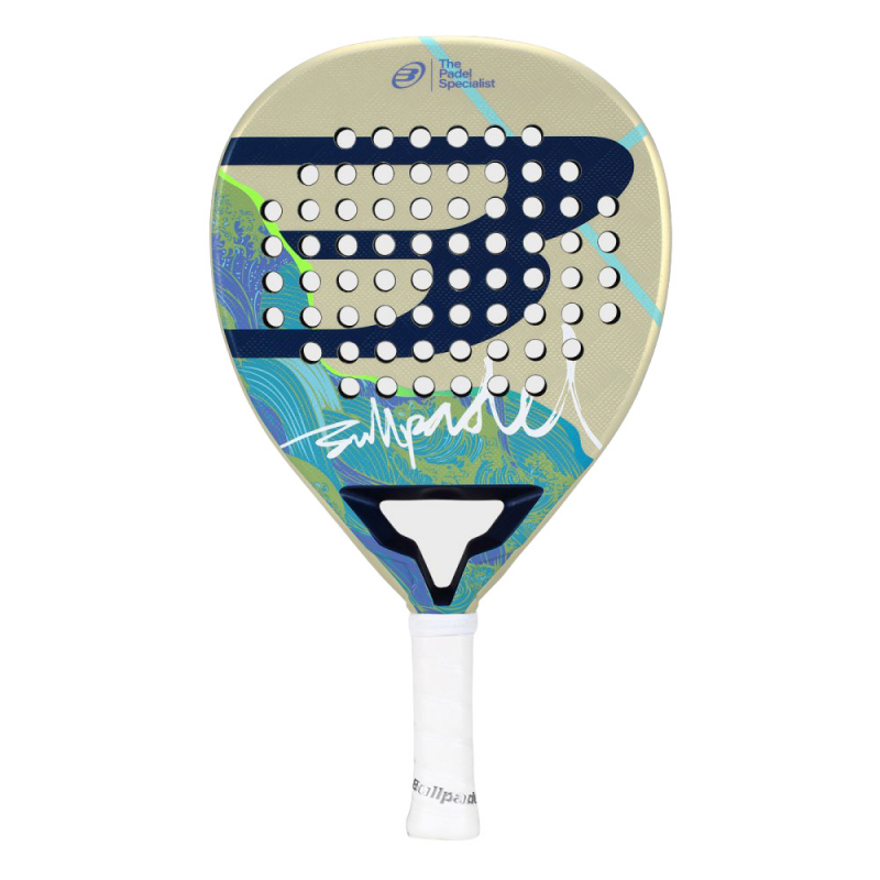 Ракетка для падела BULLPADEL Ionic Light 26, 494413, для игроков ср.уровня, карбон, бежево-бирюзовый