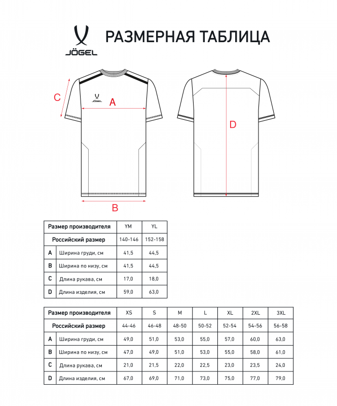 Футболка тренировочная DIVISION Training Tee, темно-синий, размер XL, Jögel ЦБ-00001842