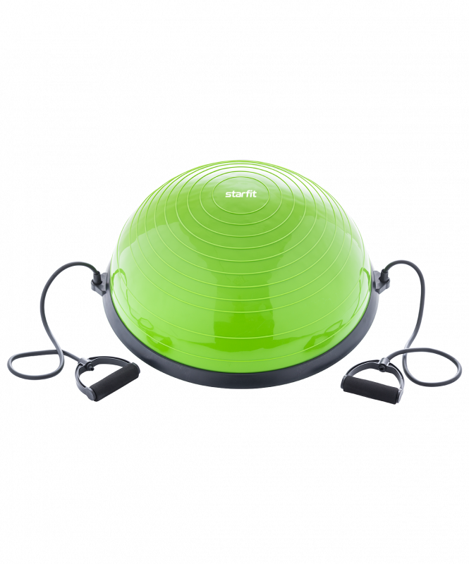 Полусфера "BOSU" GB-501 с эспандерами, с насосом, зеленый, Starfit ЦБ-00002516