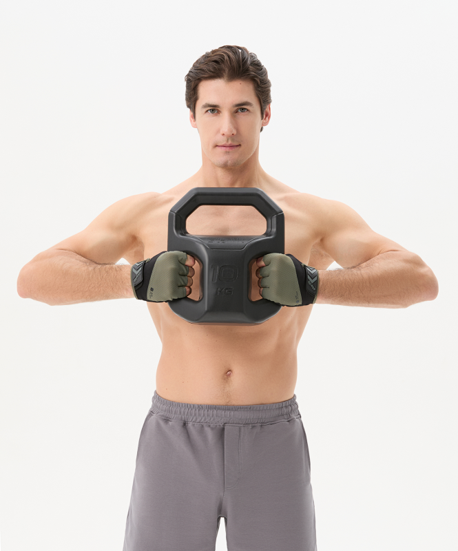 Перчатки для фитнеса WG-204, черный/хаки, размер M, Starfit ЦБ-00004449
