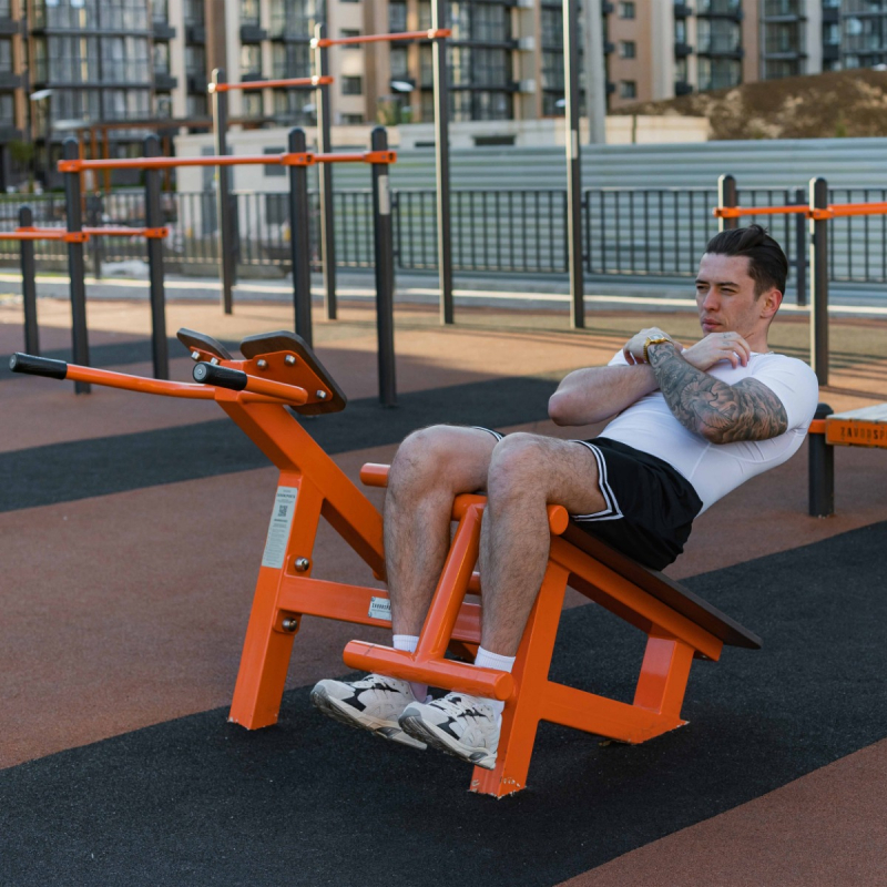 Уличный тренажер Скамья для пресса + гиперэкстензия ZAVODSPORTA F-1709