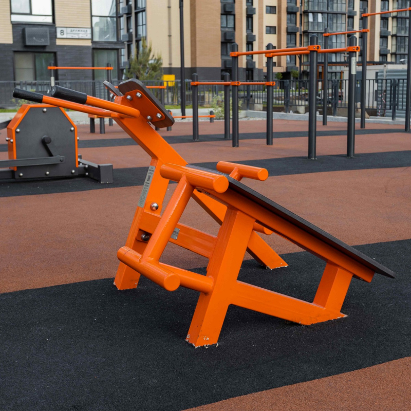 Уличный тренажер Скамья для пресса + гиперэкстензия ZAVODSPORTA F-1709