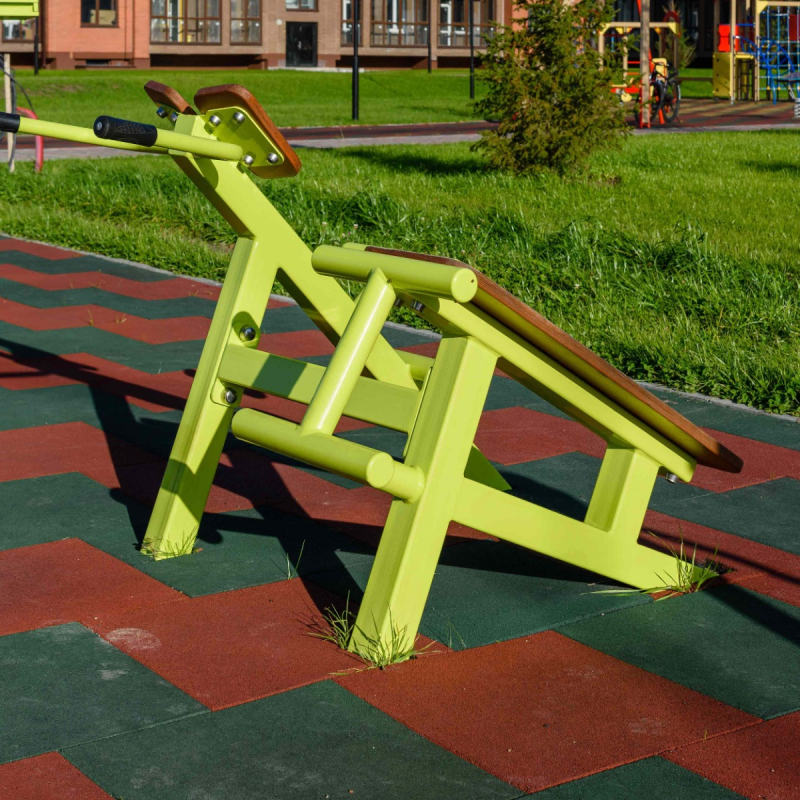 Уличный тренажер Скамья для пресса + гиперэкстензия ZAVODSPORTA F-1709