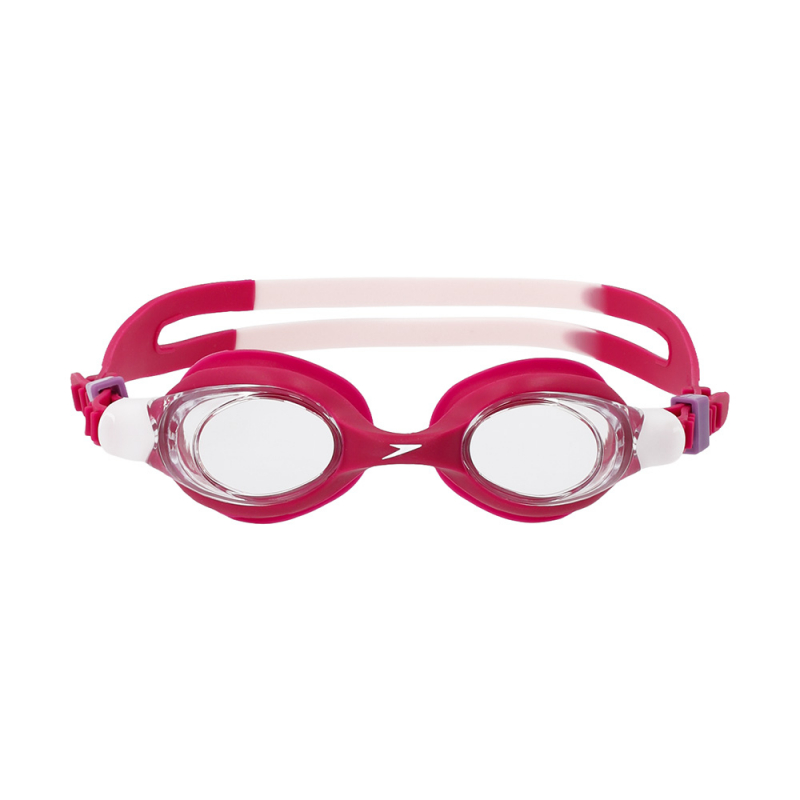 Очки для плав. детск. SPEEDO SKOOGLES Jr, 8-7500645003-C17CF, ПРОЗРАЧНЫЕ линзы, красная оправа