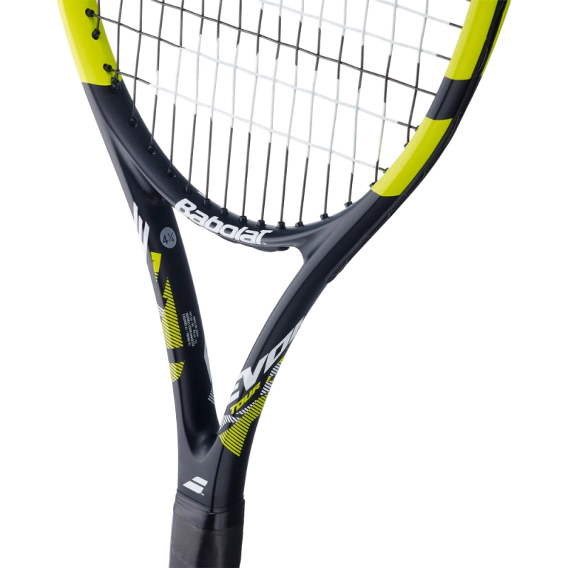 Ракетка б/т BABOLAT Evoke Tour Gr2, 121268, для любит., графит, со струнами, черно-лаймовый