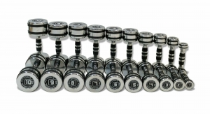 Набор гантелей хромированных 10 пар от 1 до 10 кг Original FitTools FT-CRDB-110-SET