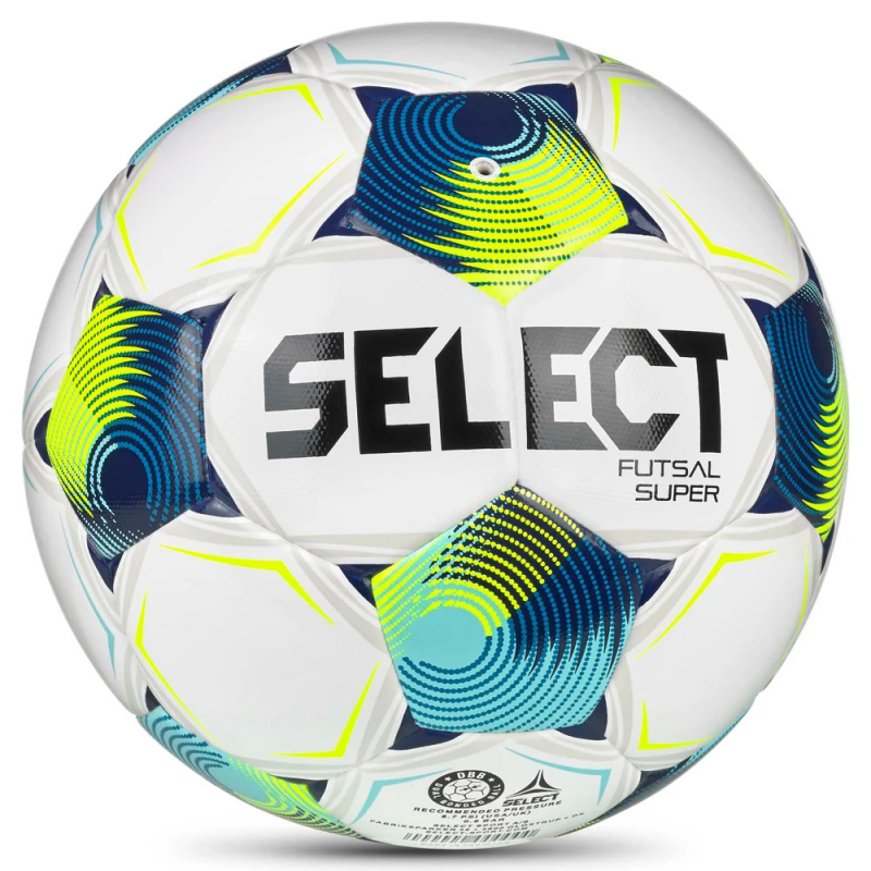 Мяч футзал. SELECT Futsal Super v26 3613471129, р.4, FIFA Quality Pro, 32п, ПУ, гибр.сш, бел-син-лимон