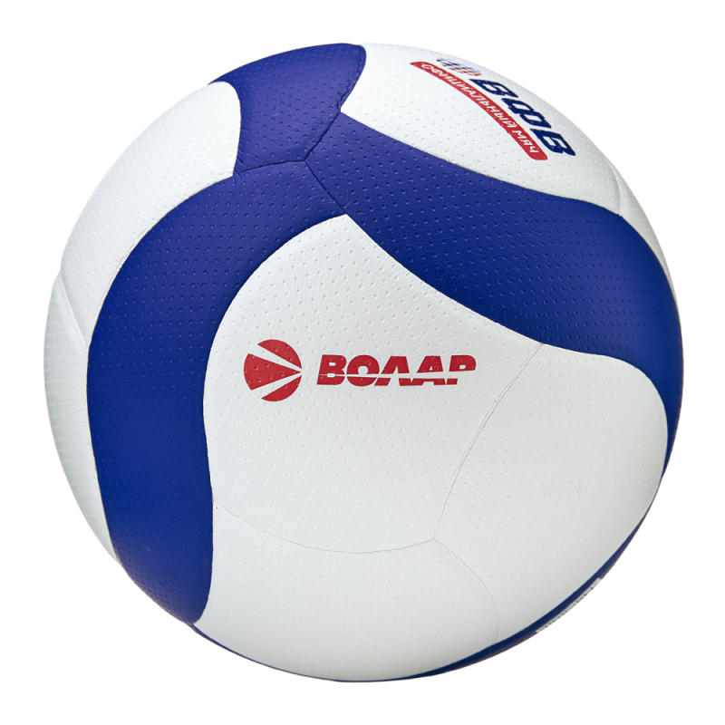 Мяч вол. ВОЛАР VL-100, размер 5, оф.мяч ВФВ, синт.кожа (микрофибра), 18 панелей, клееный, бело-син