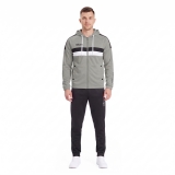 Костюм спорт. муж. с капюш. MIKASA MT550/151-0056-L, размер L, 100% полиэстер, серо-бело-черный