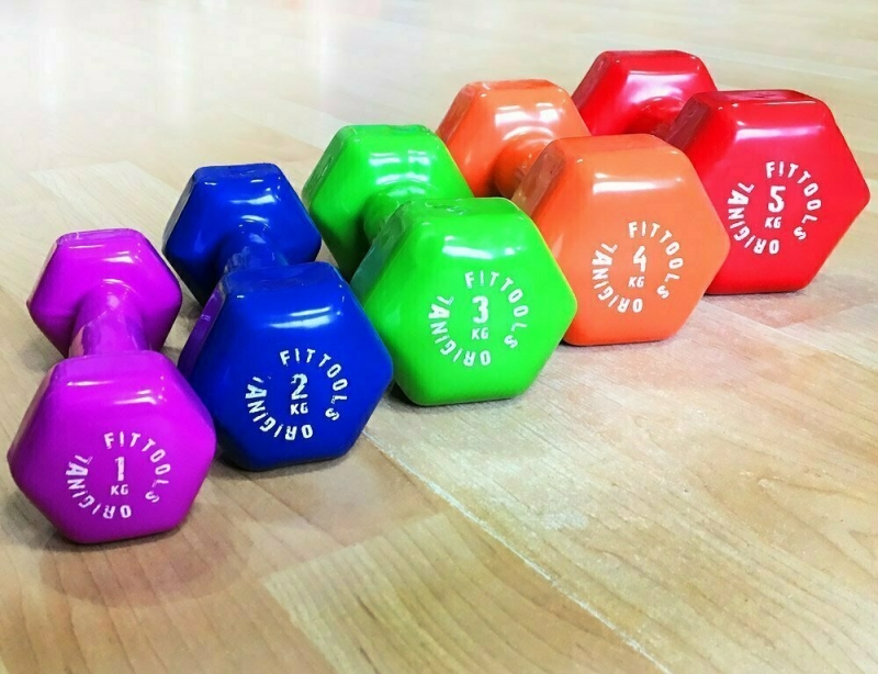 Гантель в виниловой оболочке 3 кг (Цвет - зеленый) Original FitTools FT-VWB-3