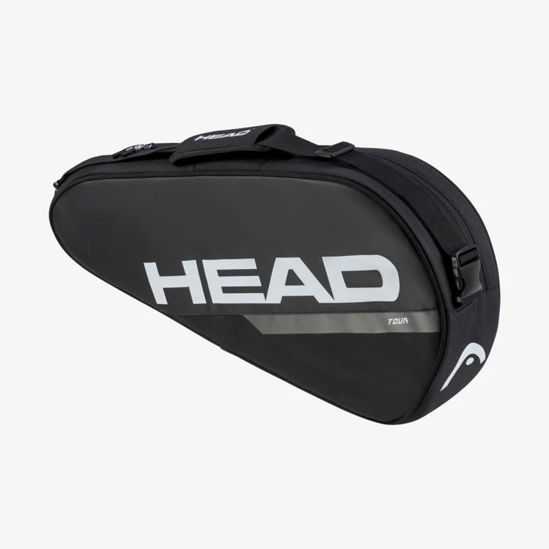 Сумка-чехол HEAD TOUR Racquet Bag S, 260644-BKWH, с карманом для 3 тен.ракеток, черно-белый