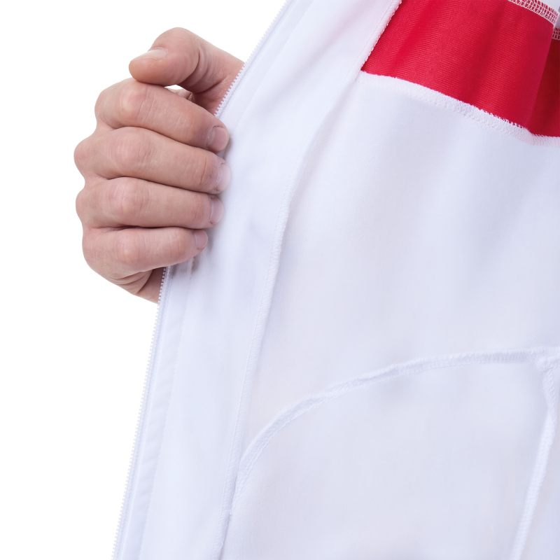 Костюм спорт. муж. с капюш. MIKASA MT550/701-078-M, размер M, 100% полиэстер, бело-черно-красный