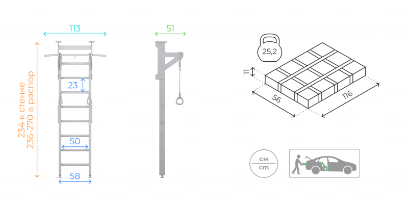 Шведская стенка ROMANA Eco1.1