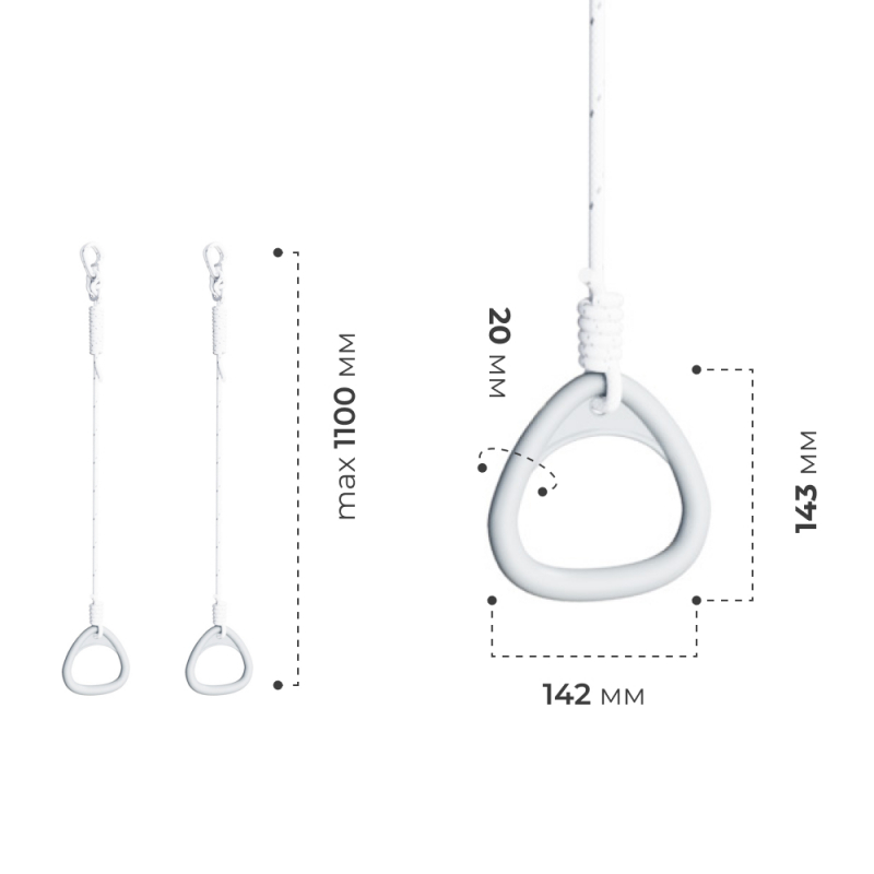Кольца гимнастические ROMANA Dop13