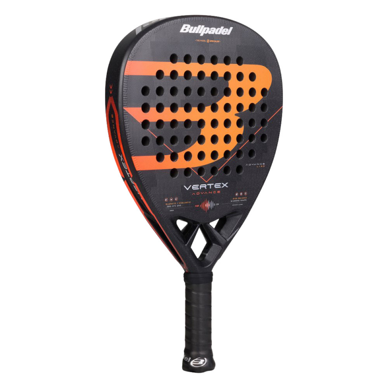 Ракетка для падела BULLPADEL Vertex Advance, 494414, для проф. и любителей, карбон, черно-оранжевый