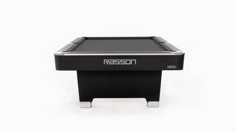 Бильярдный стол "Rasson Hero" 7 ф (чёрный, сланец 25 мм) в комплекте с плитой, аксессуары + сукно