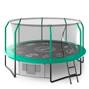 Батут UNIX Line Премиальный с играми / Supreme Game 14 ft (427 см) зеленый TRUSUG14GR
