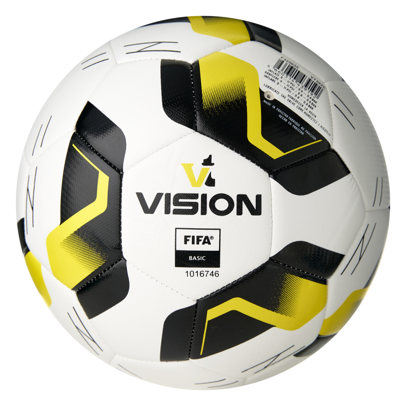 Мяч футб. VISION Striker FIFA, F325035, размер 5, 32 пан., гл.TPU, 2подкл. слой, маш.сш., бело-черно-желтый