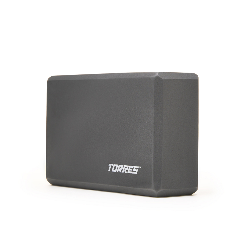 Блок для йоги TORRES, YL8005GR, размер 8x15x23 см, материал ЭВА+ПУ, серый