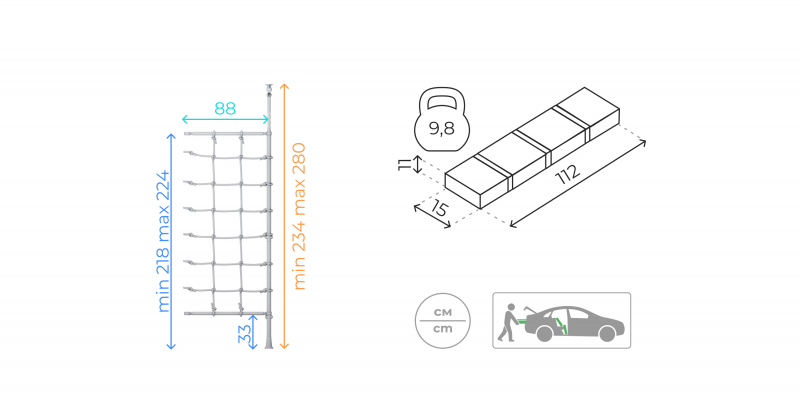 Комплект с канатным лазом распорный (синяя слива) ROMANA Dop6