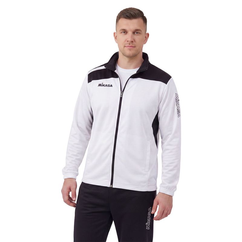 Костюм спорт. муж. MIKASA MT707/MT701-021-L, размер L, 100% полиэстер, бело-черный