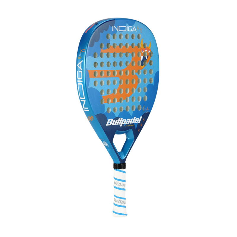 Ракетка для падела BULLPADEL Indiga Jr Boy 26, 494422, для начинающих, стекловолокно, сине-оранжевый