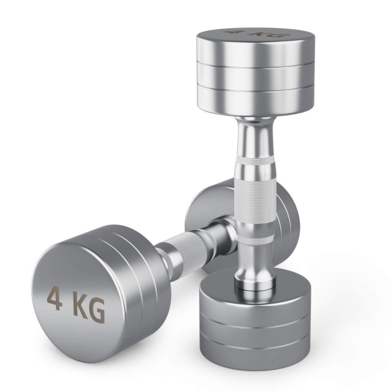 Гантель UNIX Fit PRO круглая хромированная 4 кг, 2 шт DBRND4PCEx2