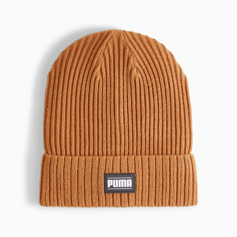 Шапка PUMA Ribbed Classic Cuff Beanie, 02403812, коричневый
