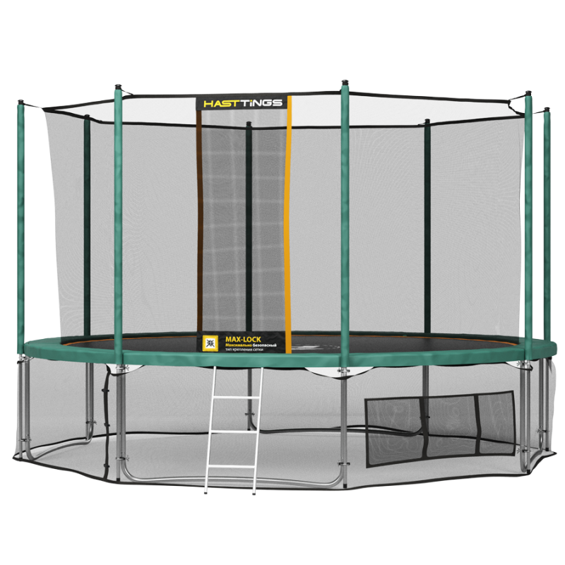 Батут с защитной сеткой Hasttings Classic Green 4.26 м Green 4,26