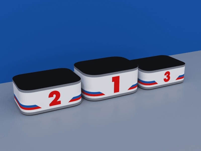 Пьедестал для награждения штабель ПРО 1012x812мм (закруглённый)