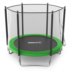 Батут UNIX Line Simple 8 ft (244 см) с внешней защитной сеткой, зеленый TRSI8OUTG