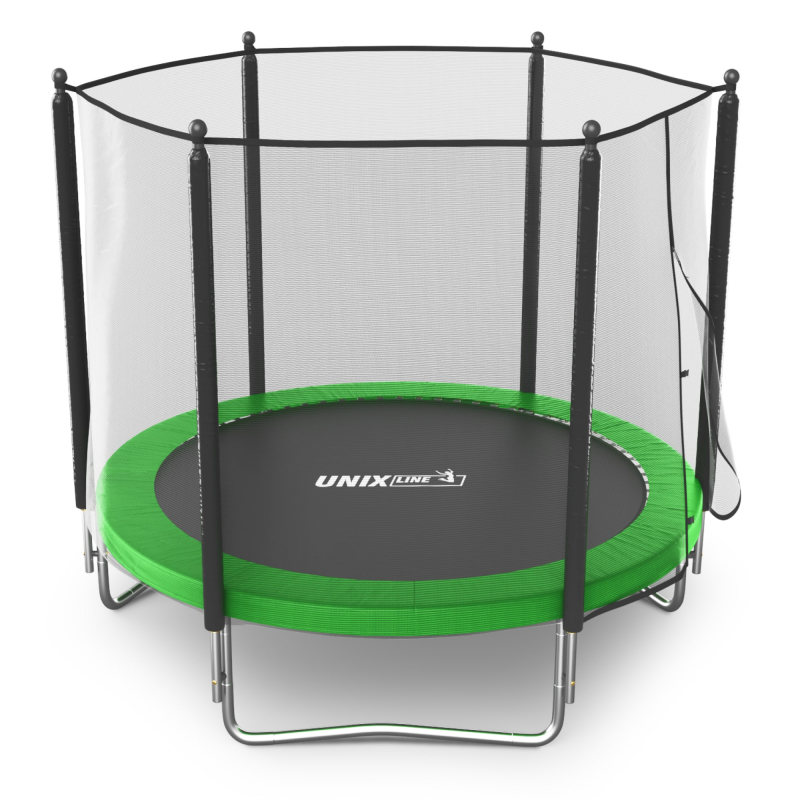 Батут UNIX Line Simple 8 ft (244 см) с внешней защитной сеткой, зеленый TRSI8OUTG