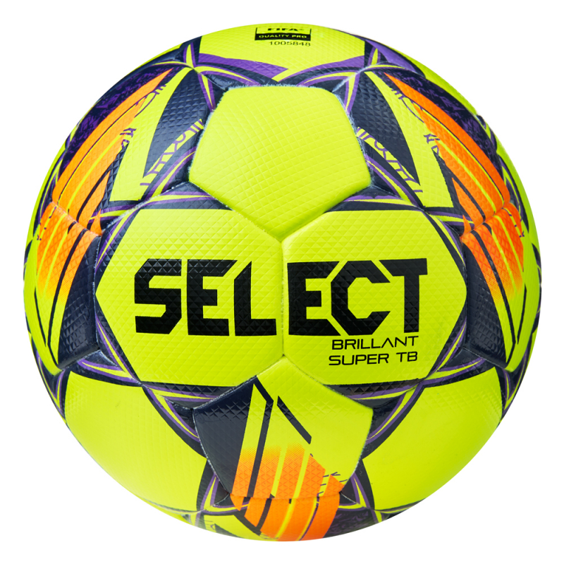 Мяч футб. SELECT Brillant Super TB, 3615968509, р.5, FIFA PRO, ПУ, 32пан. термосш, желто-оранж-фиолет