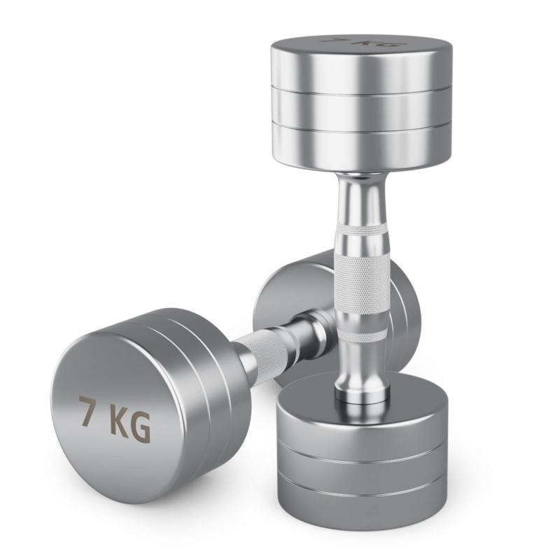 Гантель UNIX Fit PRO круглая хромированная 7 кг, 2 шт DBRND7PCEx2