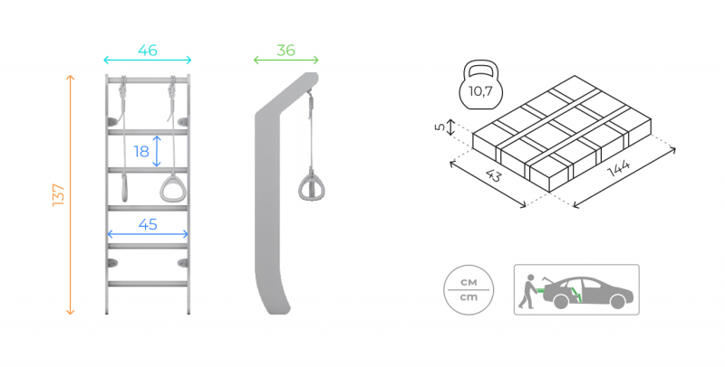 Шведская стенка ROMANA Eco 3 Luna