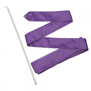 Лента гимнастическая с палочкой 56см, СЕ6-VI, дл.6м, пластик, металл, полиэстер, фиолетовый