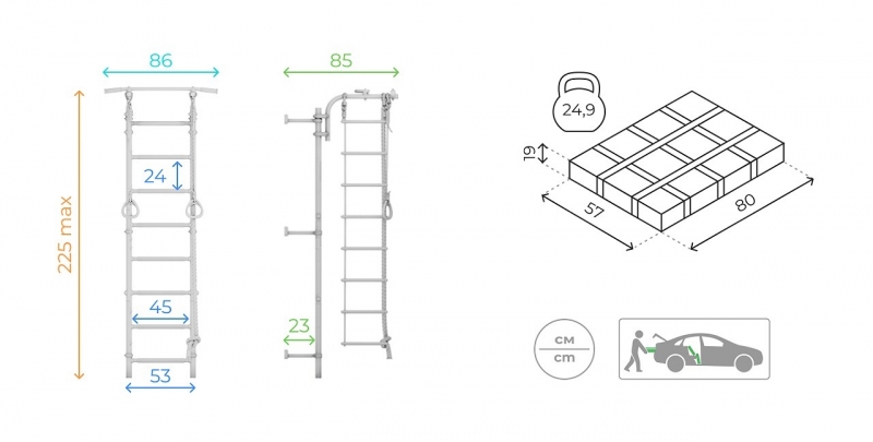 Комплекс «Шведская стенка ROMANA Next Pastel +»