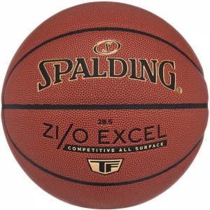 Мяч баск. SPALDING TF ZiO Excel, 76940z, размер 7, композит. кожа (ПУ), коричнево-черный