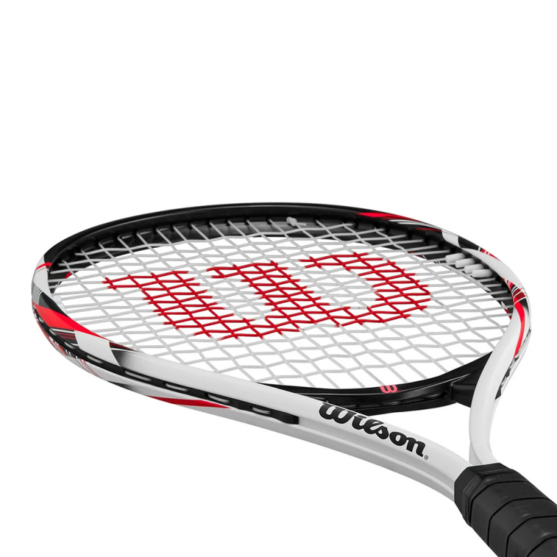 Ракетка б/т Wilson Fusion XL Gr2, WR199110U2, для любит, алюминий, со струнами, черно-бело-красный
